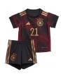 Německo Ilkay Gundogan #21 Venkovní dres pro děti MS 2022 Krátký Rukáv (+ trenýrky)